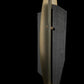 Sleek, modern Cambrian Table Lamp by Hubbardton Forge with a metallic vertical rod and two textured black panels, crafted from Vermont handcrafted steel, exuding modern elegance.