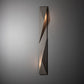 Carbon Large Outdoor Sconce by Hubbardton Forge, crafted from hand-forged steel, featuring a modern rectangular design and subtle up and down lighting.