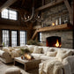 Hubbardton Forge Caribou 5-Light Chandelier featuring a metal frame and five artisan antler-style lights.