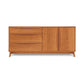 Catalina 3-Drawer, 2-Door Dresser by Copeland Furniture in light brown wood showcasing mid-century modern design for bedroom storage.