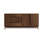Copeland Furniture Catalina dresser featuring mid-century modern design with three spacious drawers, two cabinets, and elegant tapered legs.