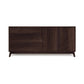 Catalina Dresser by Copeland Furniture in dark solid wood, featuring a mid-century modern design with 3 drawers and a 2-door cabinet for bedroom storage.