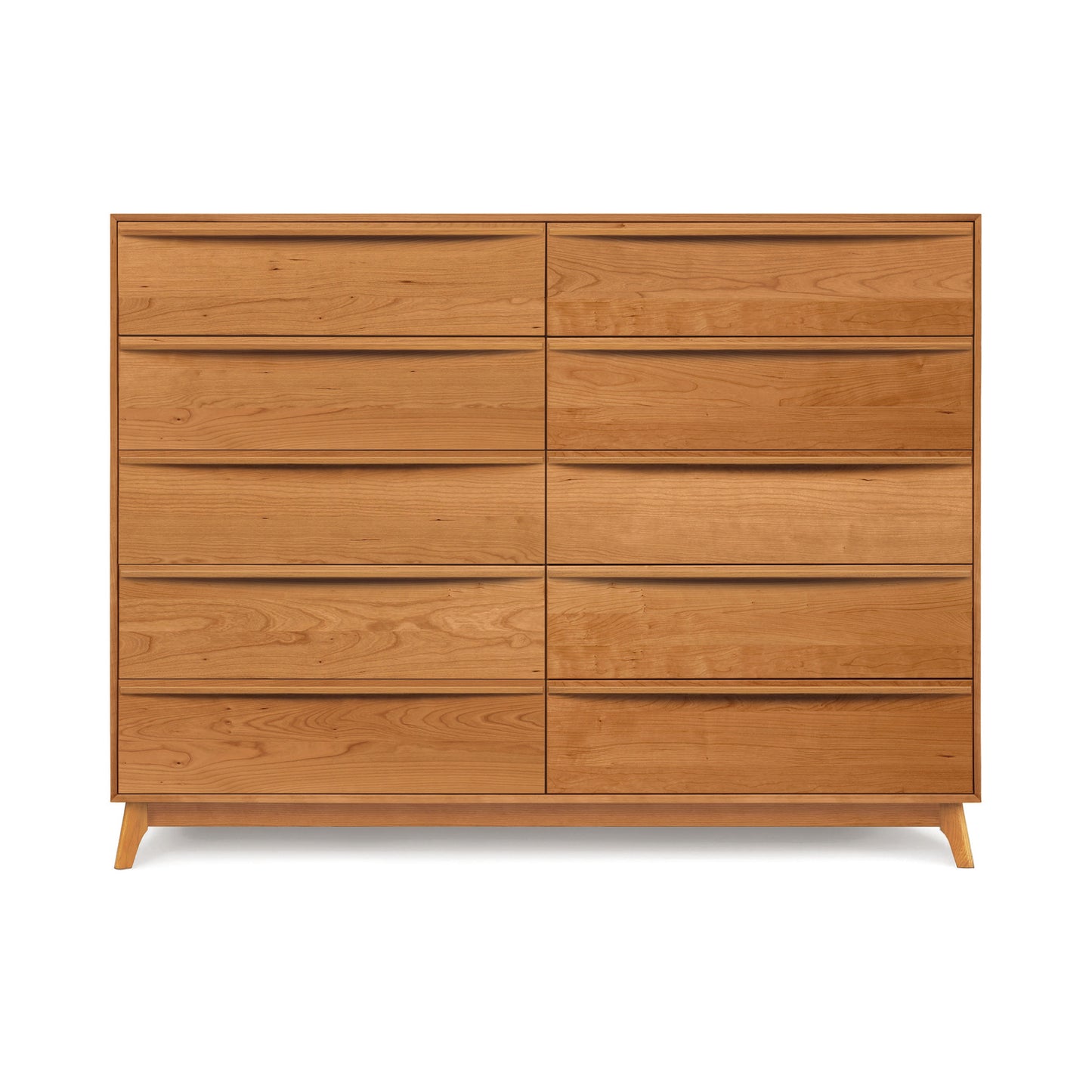 A Catalina 10-Drawer Dresser by Copeland Furniture against a white background, perfect for bedroom storage.