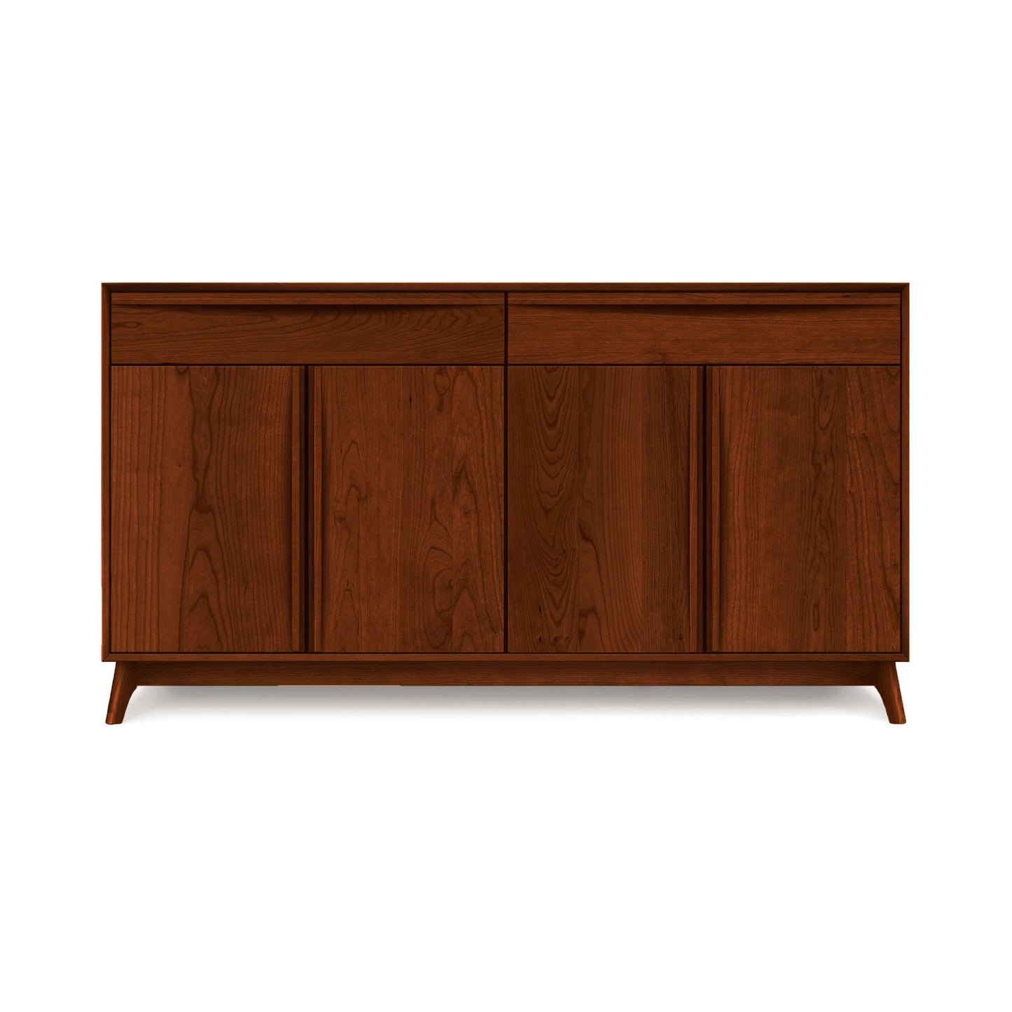 Copeland Catalina 2-Drawer, 4-Door Buffet crafted from solid wood in Vermont, featuring mid-century modern design and expert craftsmanship.