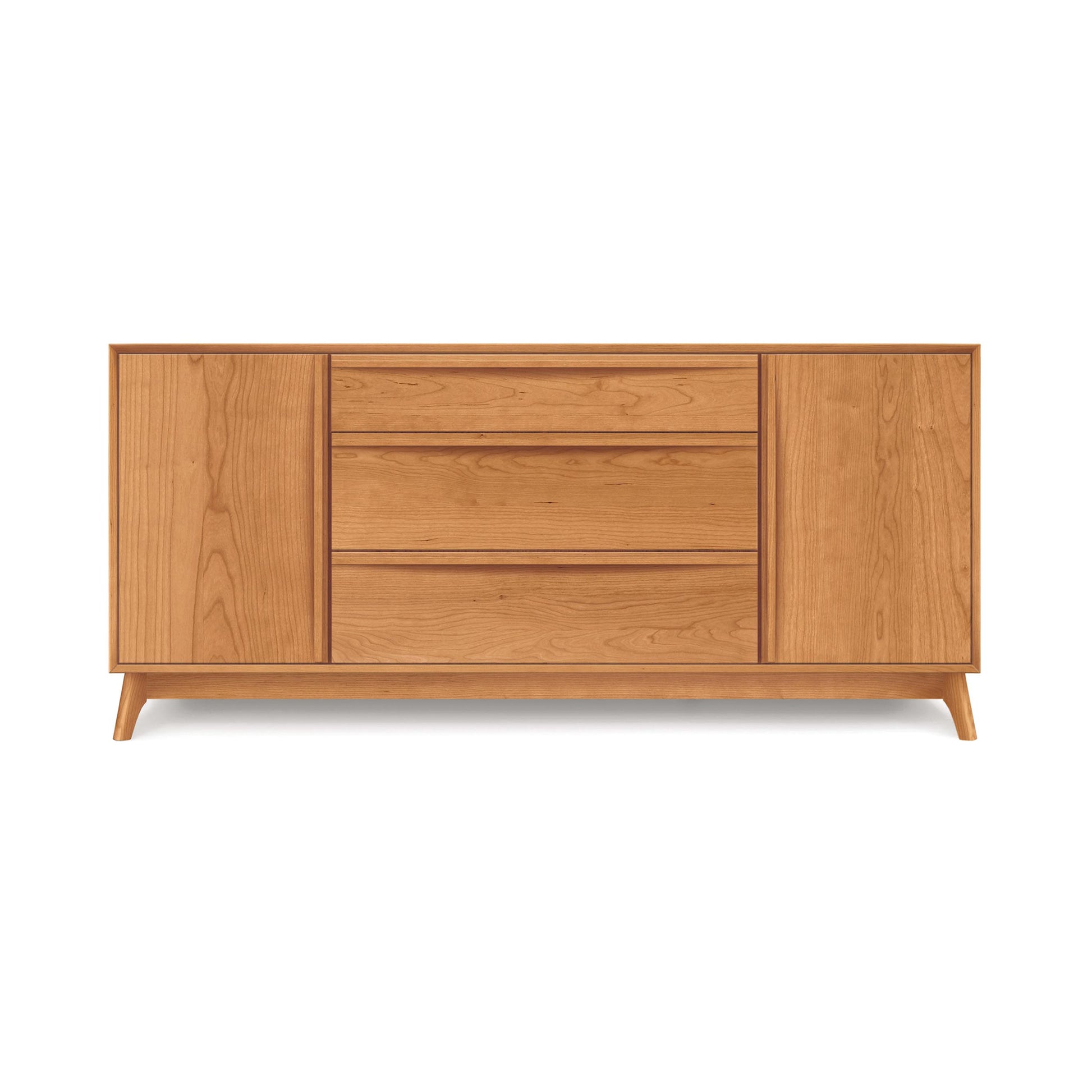 A Catalina 3-Drawers, 2-Door Buffet with two side doors and three drawers in the center, set against a white background. (Brand Name: Copeland Furniture)
