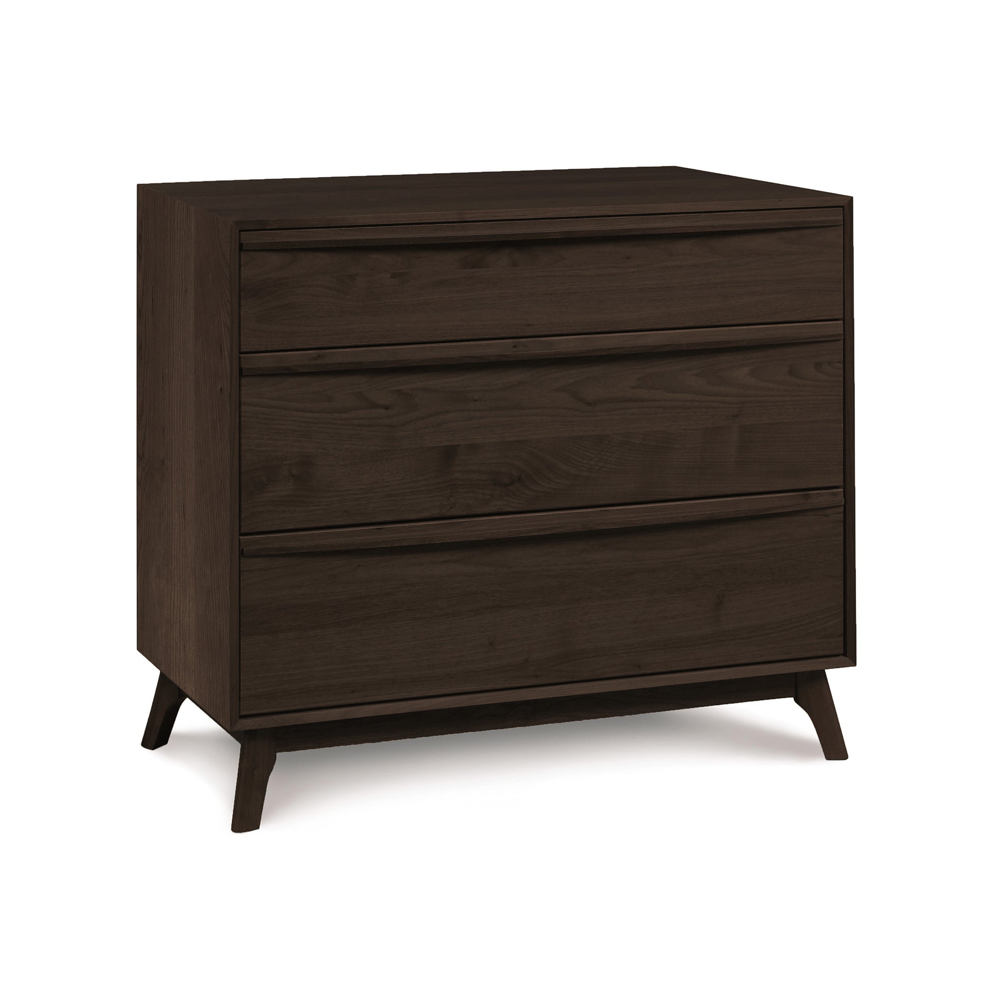 A modern Copeland Furniture Catalina 3-Drawer Chest, made of hardwood, placed on a white background.
