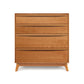 A Copeland Furniture Catalina 4-Drawer Chest, made from sustainably harvested wood, isolated on a white background.