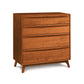 A Copeland Furniture Catalina 4-Drawer Chest made of sustainable harvested woods on a white background.