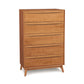 A Catalina 5-Drawer Wide Chest by Copeland Furniture on a white background.