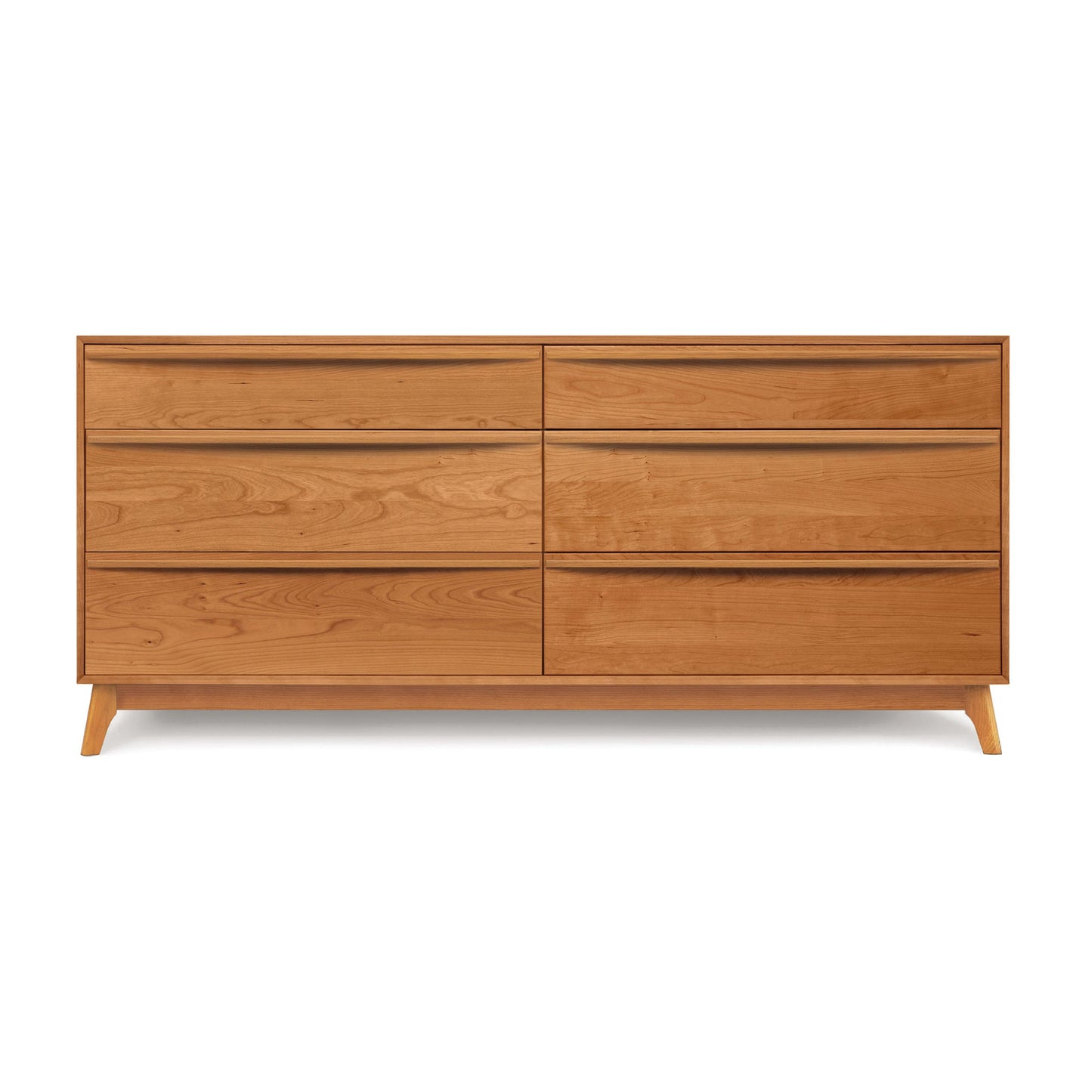 A modern solid natural hardwood Copeland Furniture Catalina 6-Drawer Dresser on a plain white background.