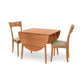 Copeland Catalina Drop-Leaf Dining Table with two matching upholstered chairs, crafted in America from quality wood.