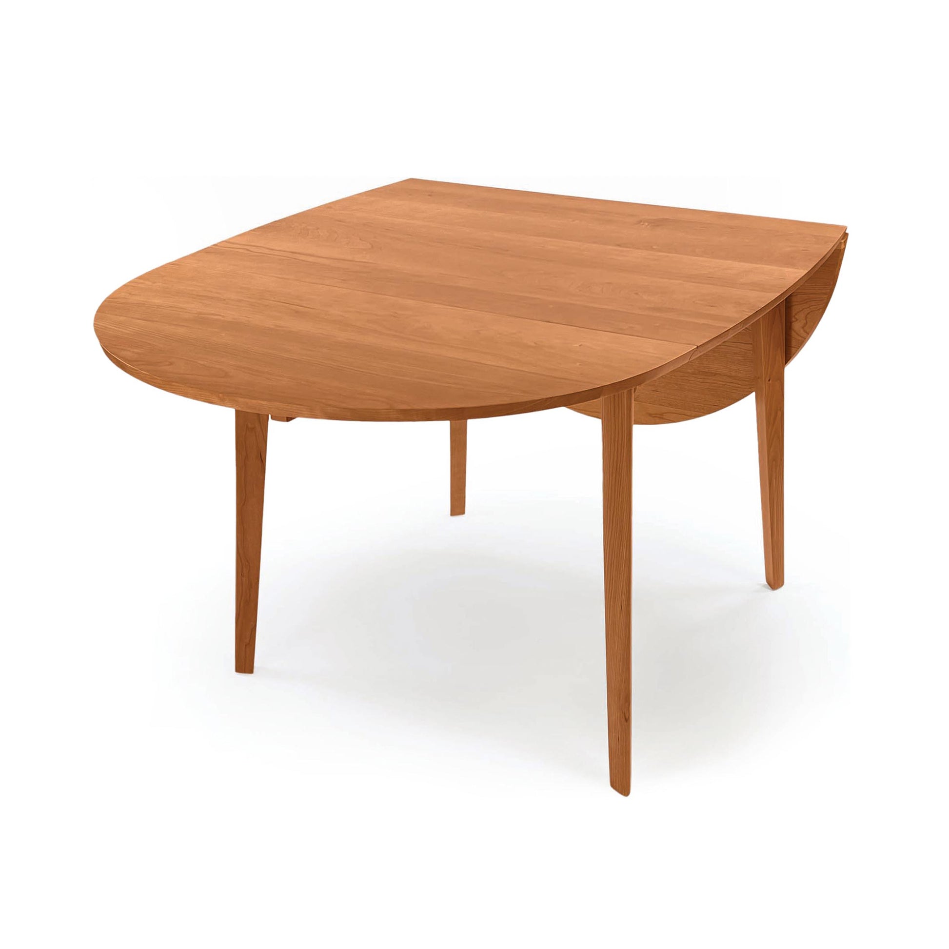 Copeland Catalina Drop-Leaf Dining Table with four sturdy legs, rounded edges, and both leaves fully extended, showcasing fine American craftsmanship.