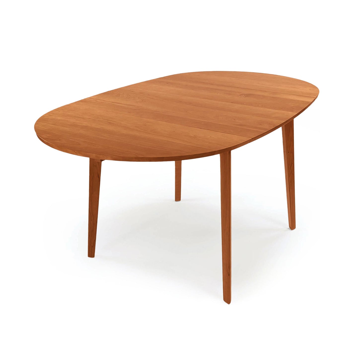 Copeland Catalina Drop-Leaf Dining Table features an oval solid wood design with four legs, handcrafted in Vermont for lasting American-made quality.