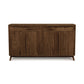 Copeland Catalina buffet with 2 drawers and 4 doors, handcrafted in Vermont, features angled legs and rich natural wood grain.