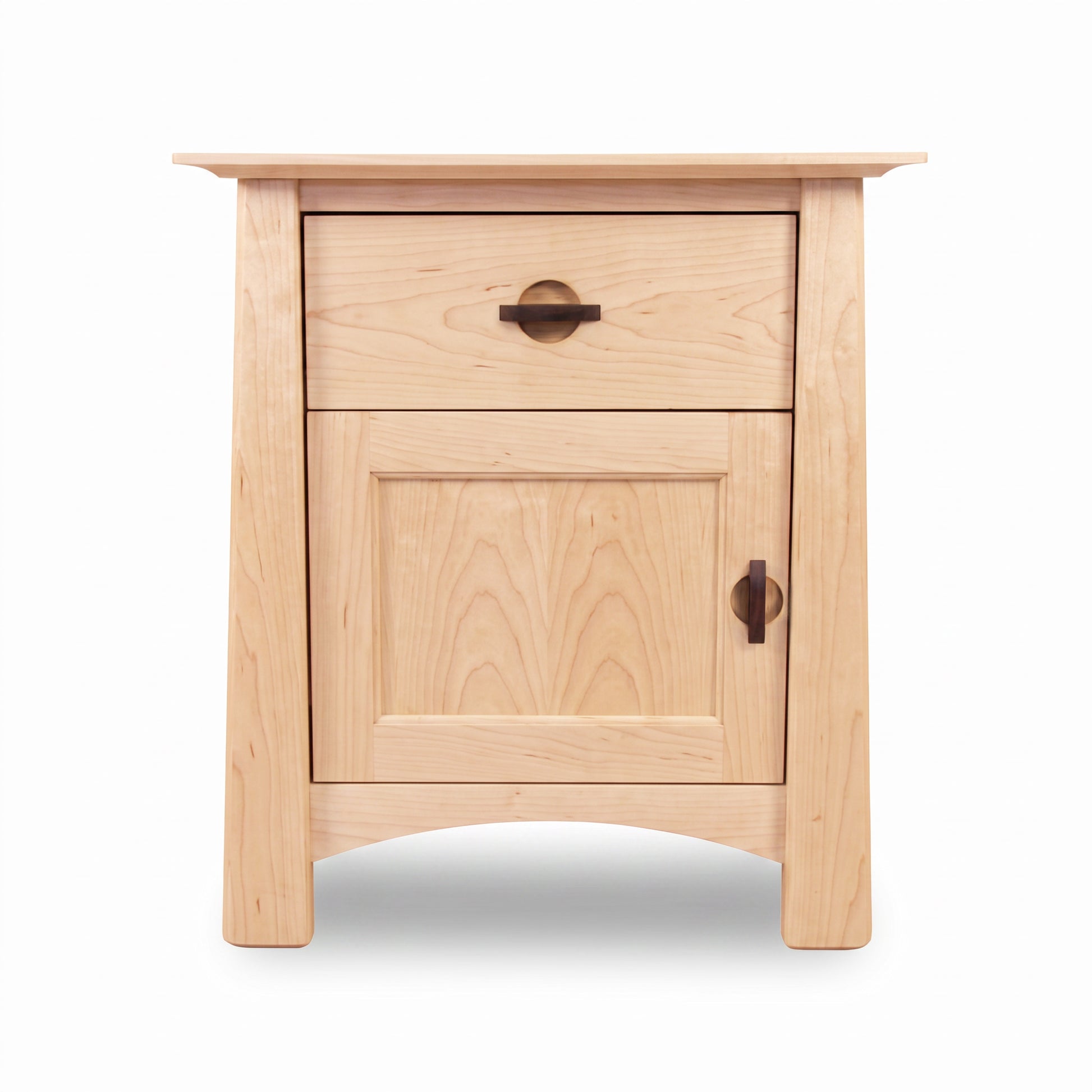 Cherry Moon 1-Drawer Nightstand With Door by Maple Corner Woodworks, solid cherry wood, handcrafted in Vermont, American made furniture.