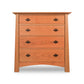 Cherry Moon 4-Drawer Chest by Maple Corner Woodworks; handcrafted hardwood dresser featuring four spacious drawers and sleek black handles.