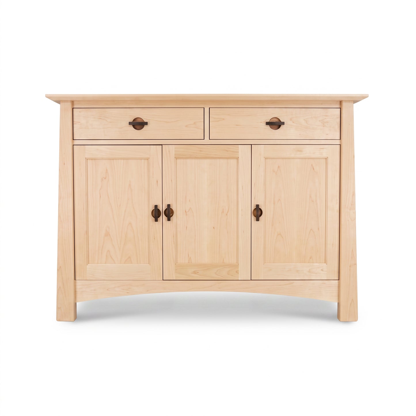 Cherry Moon Medium Sideboard by Maple Corner Woodworks, handcrafted in hardwood with dark handles, showcasing fine American craftsmanship.