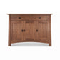 Cherry Moon Medium Sideboard by Maple Corner Woodworks, with simple handles and natural cherry wood finish, handcrafted American-made furniture.