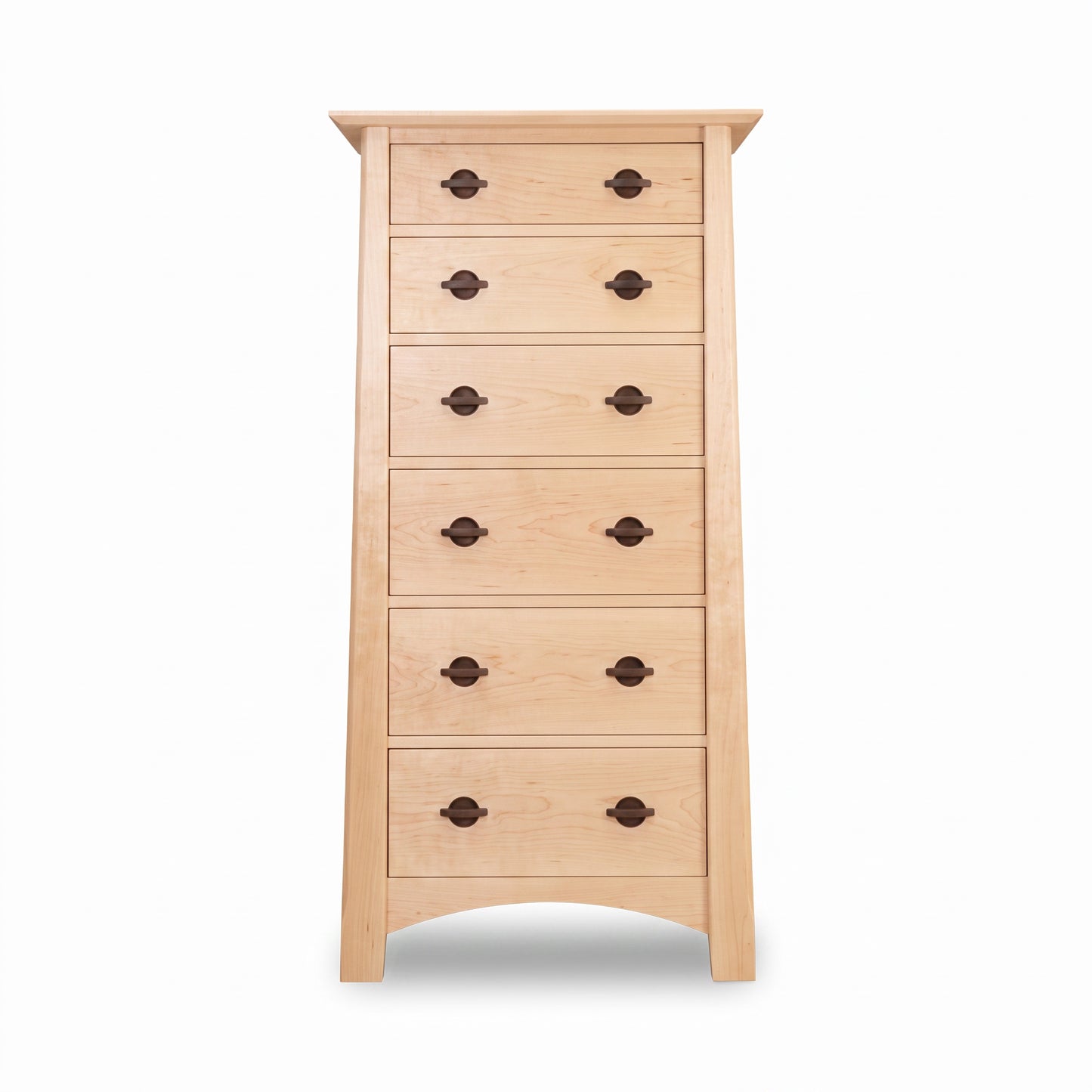 Handmade Cherry Moon Lingerie Chest by Maple Corner Woodworks, crafted from solid cherry with seven drawers; eco-friendly American furniture.