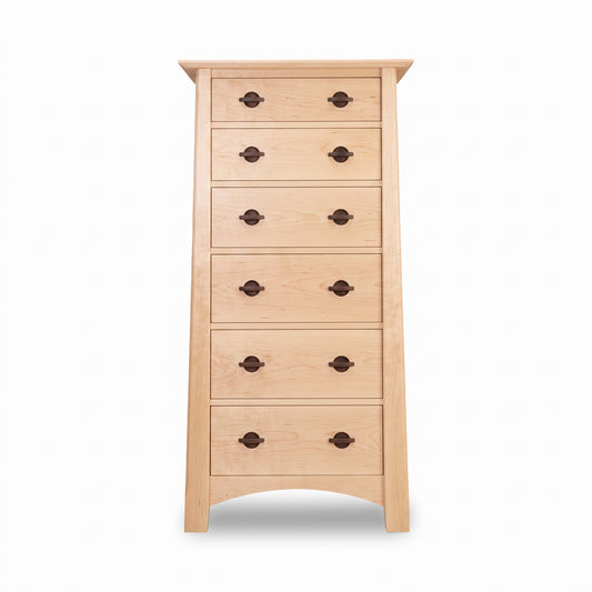 Handmade Cherry Moon Lingerie Chest by Maple Corner Woodworks, crafted from solid cherry with seven drawers; eco-friendly American furniture.