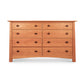Cherry Moon 8-Drawer Dresser by Maple Corner Woodworks, handmade from sustainable wood with metal handles and a natural finish, showcasing elegant craftsmanship.