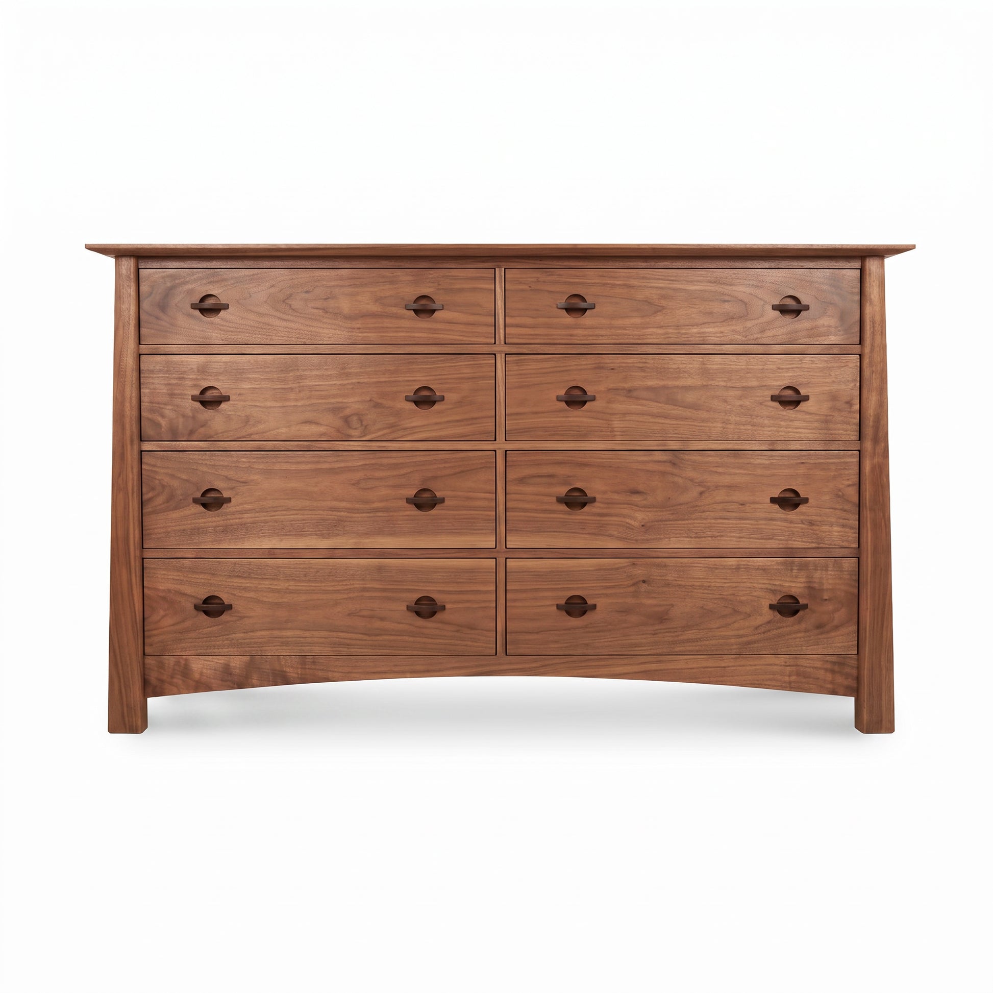 Cherry Moon 8-Drawer Dresser by Maple Corner Woodworks, crafted from solid wood with dark knobs, showcasing elegant American craftsmanship.
