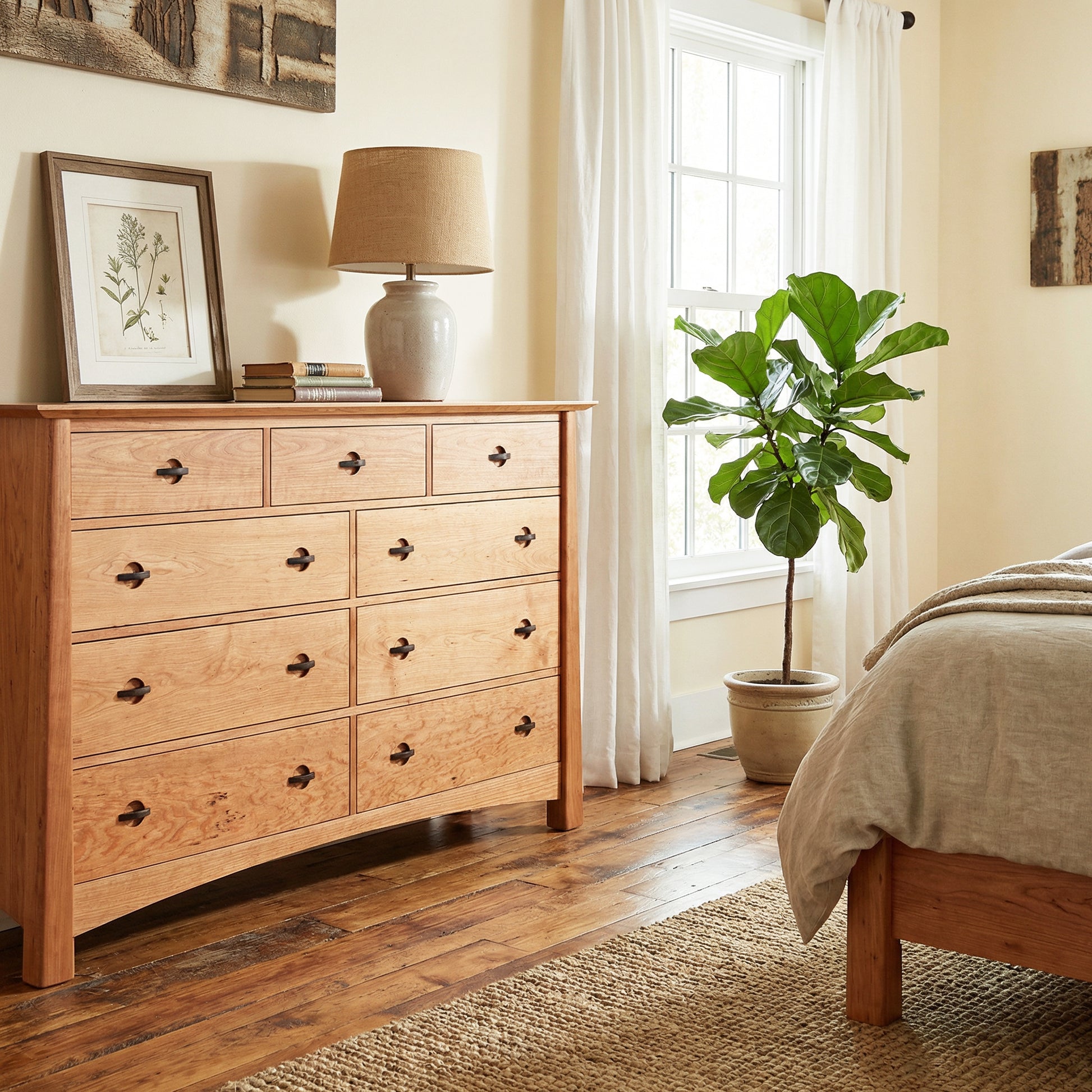 Cherry Moon 9-Drawer Dresser Solid Wood, Made in Vermont Vermont Woods Studios Cherry Moon 9-Drawer Dresser Solid Wood, Made in Vermont Vermont Woods Studios