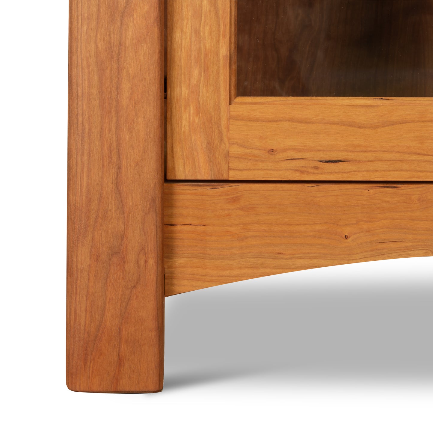 Cherry Moon Bookcase by Maple Corner Woodworks, handcrafted in Vermont from sustainable hardwoods, showcasing elegant American-made design.