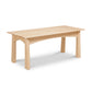 Cherry Moon Coffee Table by Maple Corner Woodworks, handcrafted in light wood with Arts & Crafts style, American made quality furniture.