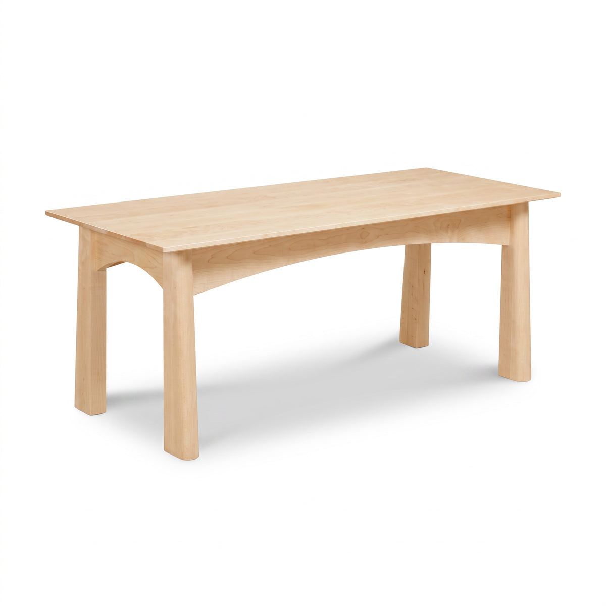 Cherry Moon Coffee Table by Maple Corner Woodworks, handcrafted in light wood with Arts & Crafts style, American made quality furniture.