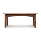 Cherry Moon Coffee Table by Maple Corner Woodworks with arched supports and round legs in solid wood, handcrafted in Vermont.