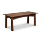 Maple Corner Woodworks Cherry Moon Coffee Table in solid cherry, Arts & Crafts design, featuring a sleek flat top and sturdy four-legged base.