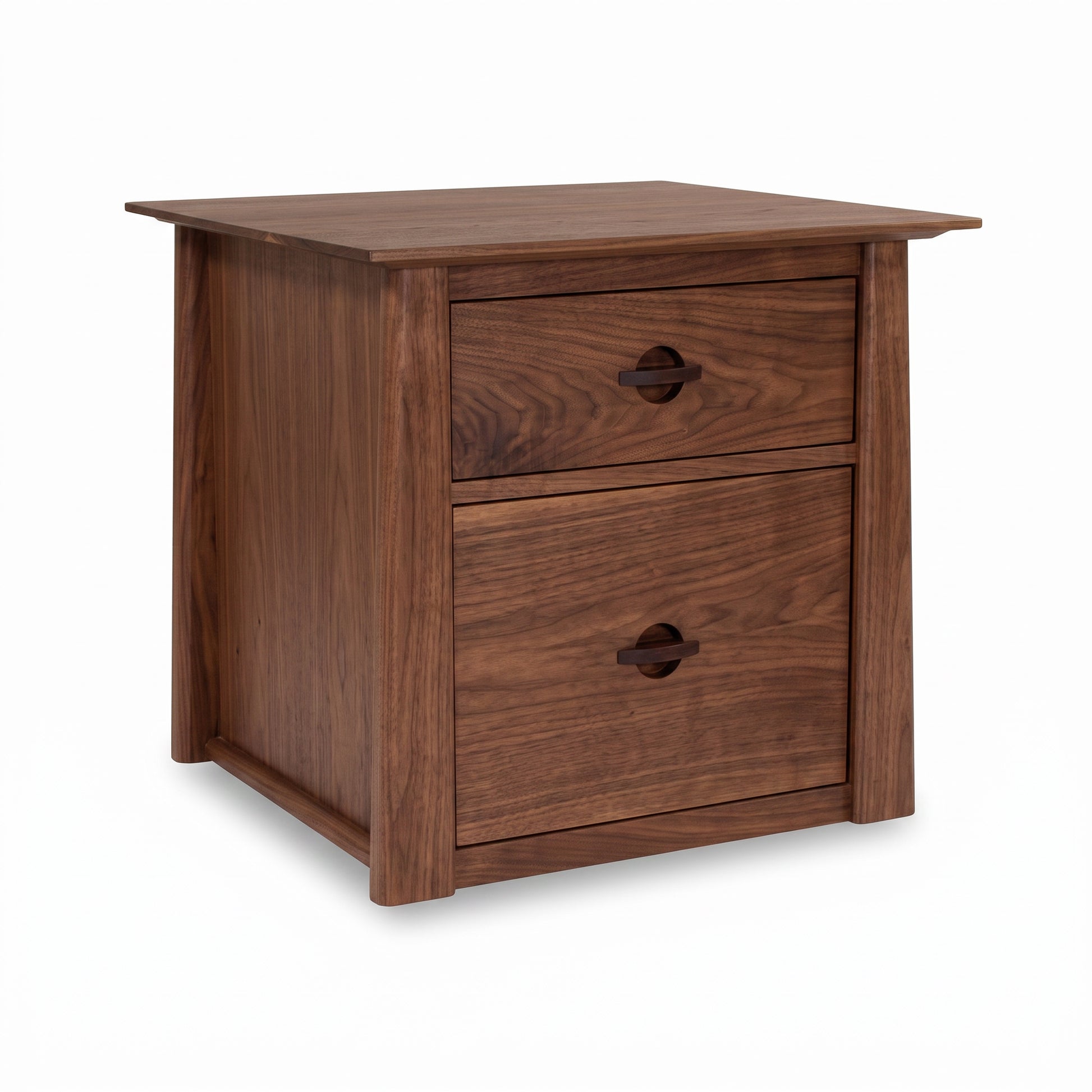 Cherry Moon File Cabinet by Maple Corner Woodworks, compact 2-drawer design with round handles in natural cherry wood.