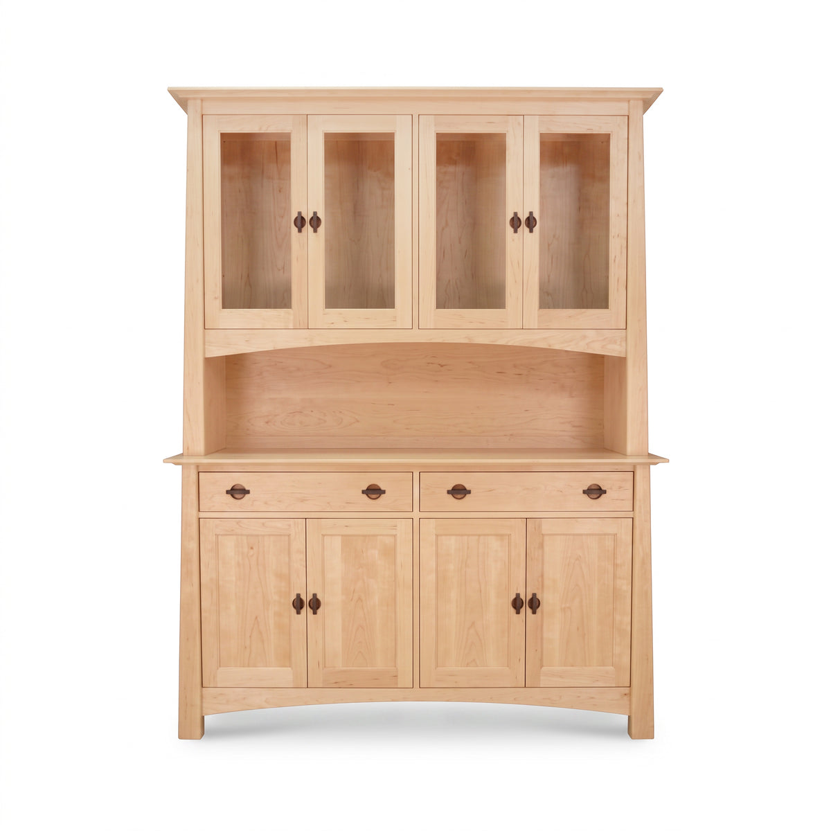 Cherry Moon Large China Cabinet by Maple Corner Woodworks with glass doors, open shelf, and drawers crafted for stylish, functional kitchen storage.
