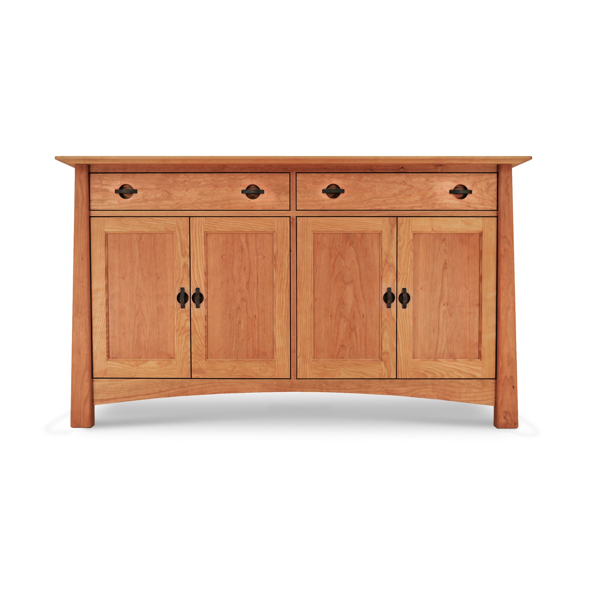 A Cherry Moon Large Sideboard with doors and drawers, made from sustainable hardwoods by Maple Corner Woodworks.