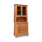 Maple Corner Woodworks Cherry Moon Small China Cabinet with upper glass doors and lower wooden doors on a white background.