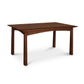A simple Cherry Moon Solid Top Dining Table from Maple Corner Woodworks, with a rectangular top and four sturdy legs, isolated on a white background. The table is made from natural cherry with a visible grain texture.