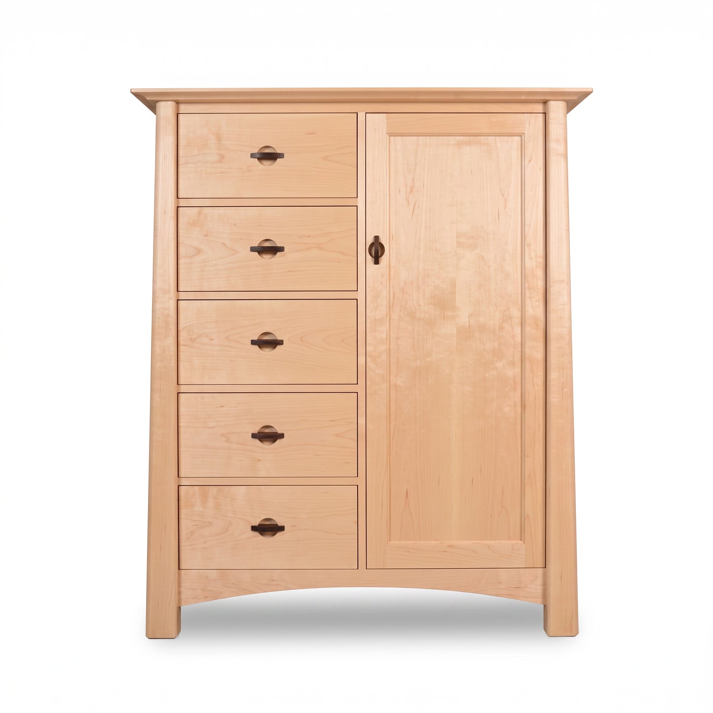 Cherry Moon Sweater Chest by Maple Corner Woodworks featuring solid wood, 5 drawers, 1 door, and an eco-friendly oil finish.