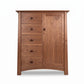 Cherry Moon Sweater Chest by Maple Corner Woodworks features 5 drawers, 1 door, and is crafted from sustainably harvested cherry wood.