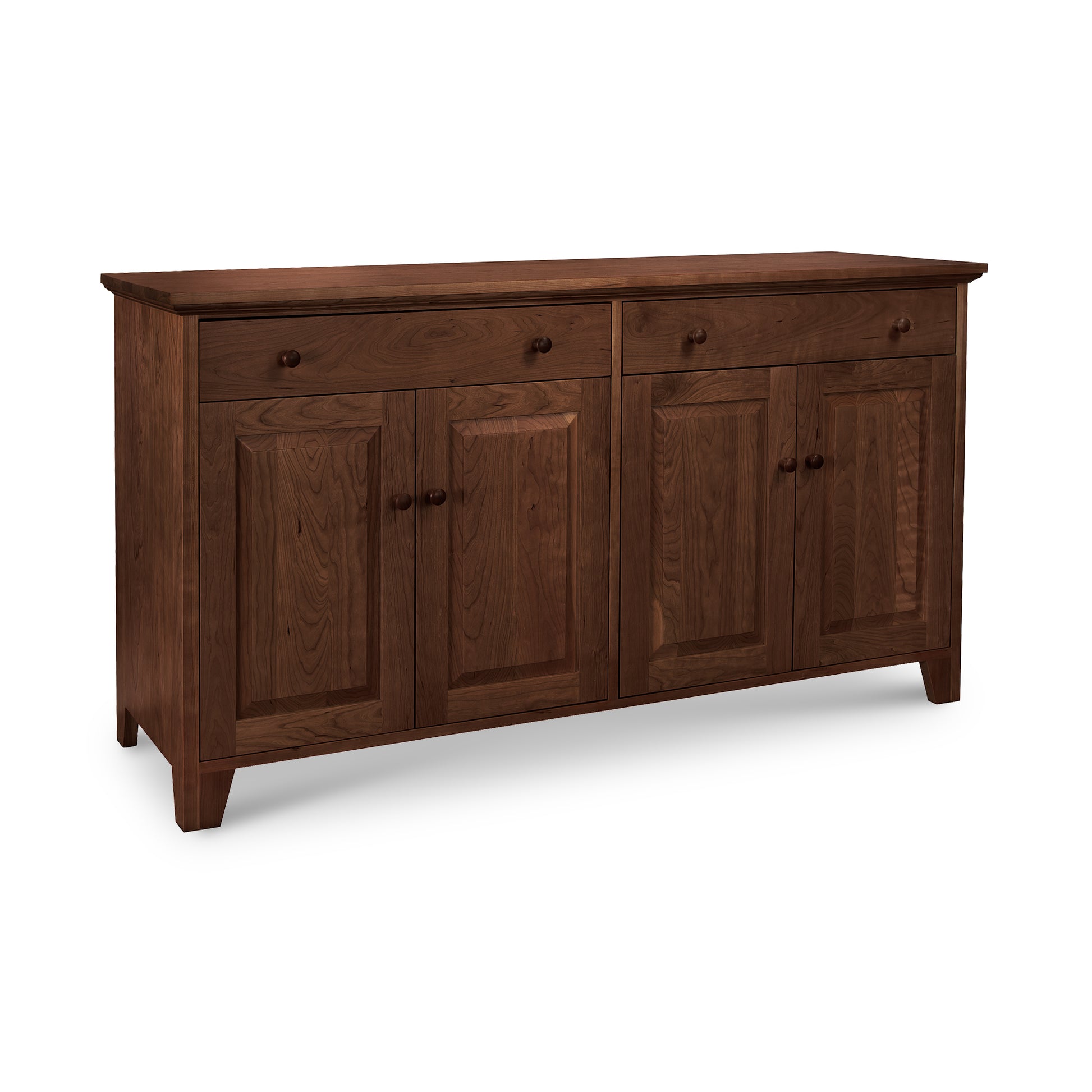 A Classic Country Buffet with hardwood construction, showcasing Lyndon Furniture craftsmanship. This stunning piece features two doors and two drawers, adding both functionality and charm to any living space.