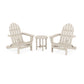 Three POLYWOOD Classic Folding Adirondack 3-Piece Sets on a white background, showcasing outdoor furniture.