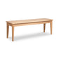 Lyndon Furniture Classic Shaker Bench with flat seat and four straight legs, crafted in America from quality hardwood, classic Shaker design.