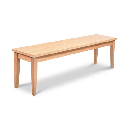 Classic Shaker Bench by Lyndon Furniture made of solid wood, showcasing a minimalist four-leg design.