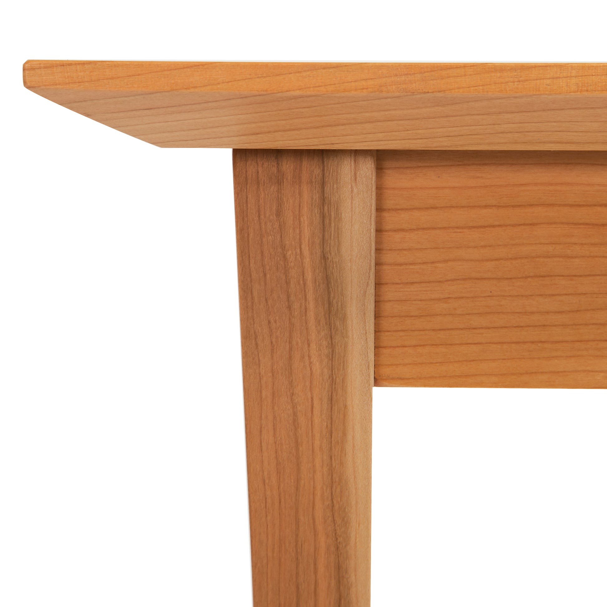 Classic Shaker Flare Leg End Table by Lyndon Furniture, focusing on the detailed leg design, apron craftsmanship, and smooth tabletop edge.