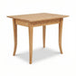 Lyndon Furniture Classic Shaker Flare Leg End Table with four elegantly curved legs and a handcrafted rectangular solid wood top, American made.