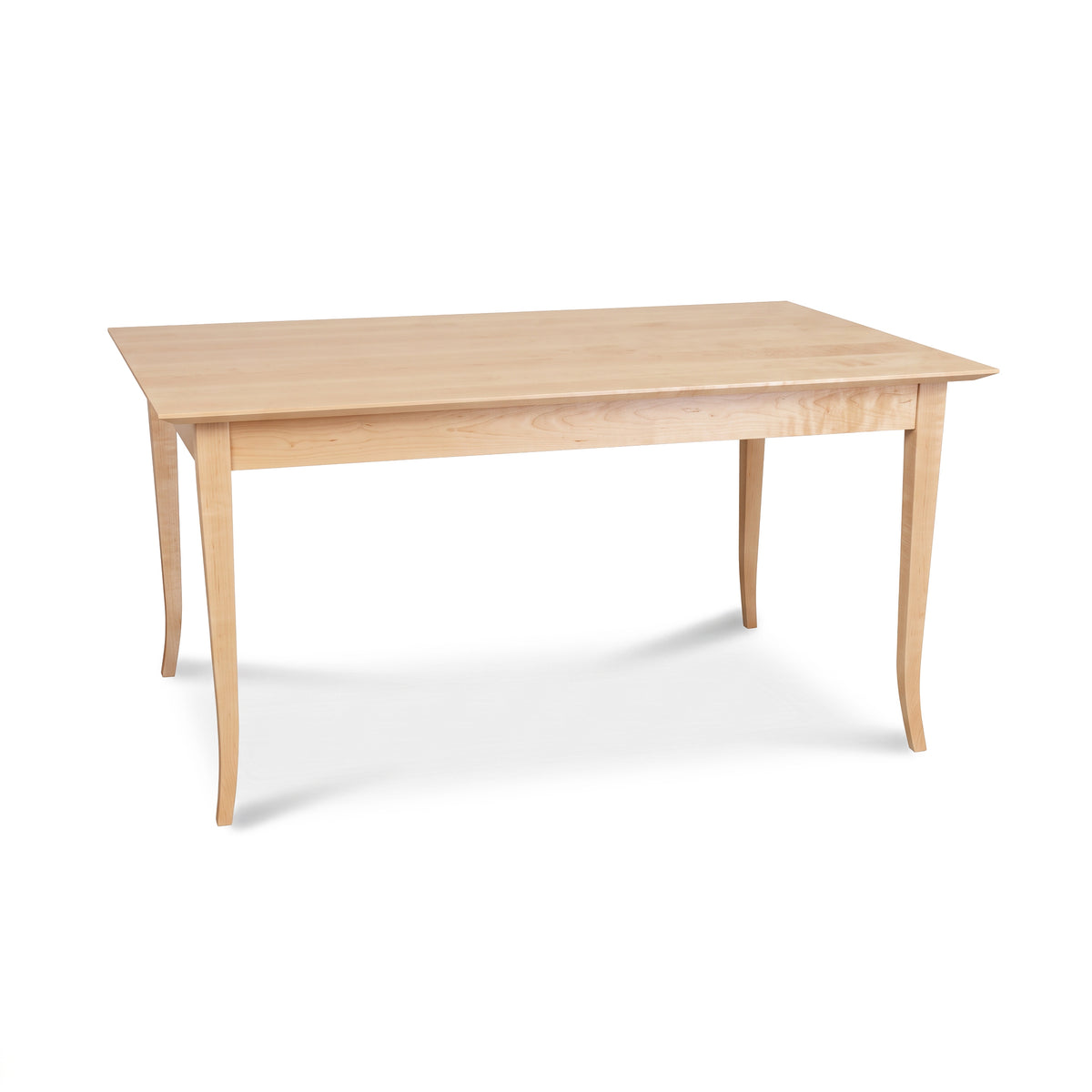 Classic Shaker Flare Leg Solid Top Table by Lyndon Furniture, showcasing four curved legs and elegant design, handcrafted in America.