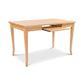 Classic Shaker Flare Leg Writing Desk by Lyndon Furniture in light wood with sliding keyboard tray, handcrafted and American made.