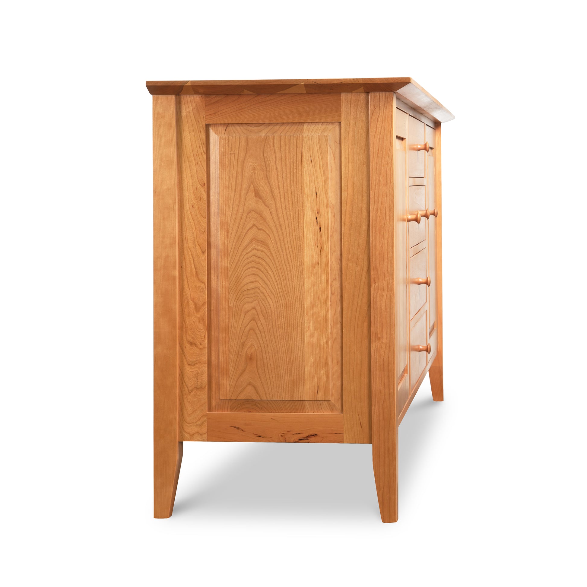 A Lyndon Furniture handmade wooden Classic Shaker Large Buffet with drawers, crafted from fine hardwoods.