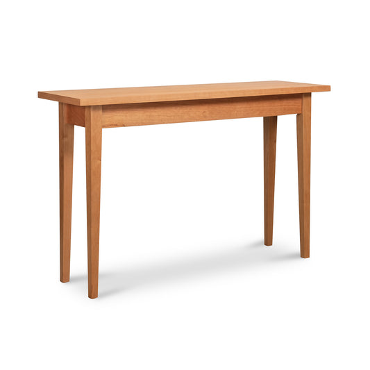 Lyndon Furniture Classic Shaker Sofa Table in natural cherry with four tapered legs, showcasing fine craftsmanship and elegant design.