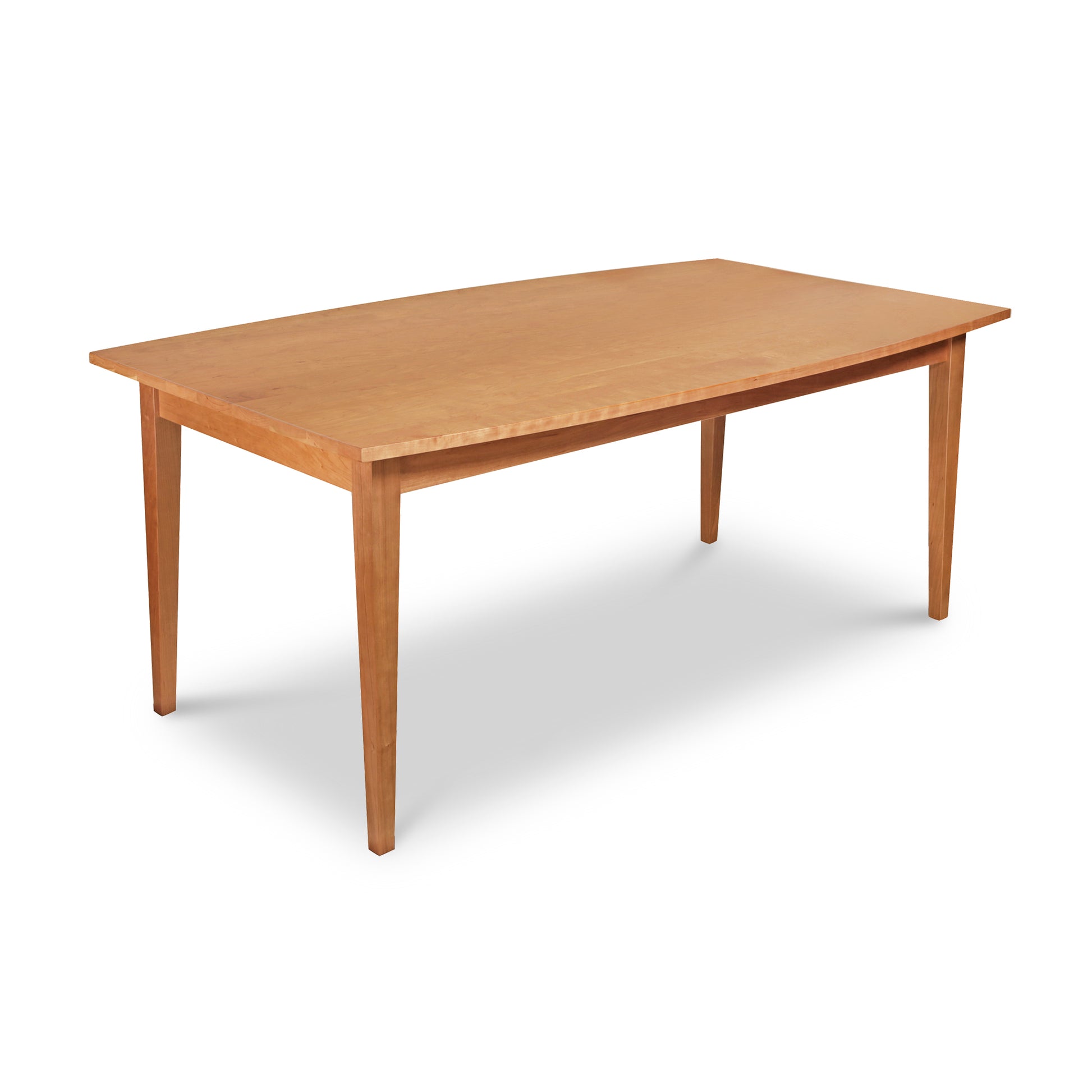 A Classic Shaker Solid Boat Top Table by Lyndon Furniture made of solid hardwood on a white background.